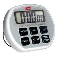Cooper-Atkins TC6-0-8 Digital Timer/Clock/Stopwatch, 24-Hour
- 2-3/4" x 2-3/8" x 3/4"