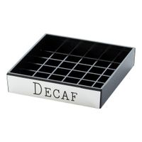 Cal-Mil 632-2 Engraved Drip Tray, "Decaf", Black/Silver,
Plastic - 4" x 4"