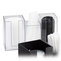 Cal-Mil 787-12 Classic Straw Holder, Mount, Clear, Plastic -
4-1/4" x 4-1/4" x 6"