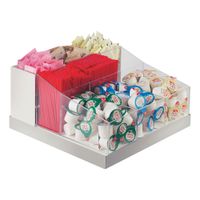 Cal-Mil 3009-55 Luxe Multi-Section Condiment Organizer,
Clear, Acrylic/Stainless Steel - 12-1/4" x 12-1/4" x 6-1/2"