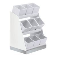 Cal-Mil 3018-55-15 Luxe Condiment Caddy Display, 3 Tier/9
Bins, White, Metal/Melamine - 12-1/4" x 9" x 15-1/2"