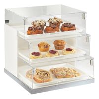 Cal-Mil 3020-55 Luxe Bakery Display Case, 3 Tier,
Clear/White, Acrylic/Stainless Steel - 20" x 19" x 19"