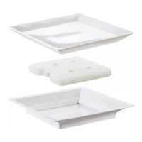 Cal-Mil 3063 Square Cold Concept Plate Set, White, Porcelain
- 11" x 11" x 1"