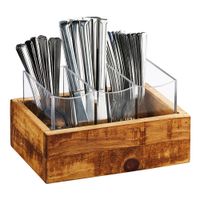 Cal-Mil 3408-99 Madera Flatware Holder, 3-Section, Reclaimed
Wood - 9" x 6" x 5-1/4"