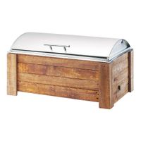 Cal-Mil 3429-99 Madera Chafer W/Lid, Reclaimed
Wood/Stainless Steel - 8 qt