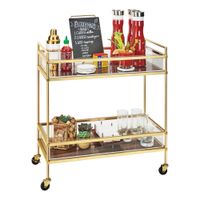 Cal-Mil 3719-46 Mid-Century Beverage Cart, 2-Shelves, Brass
- 16" x 27" x 36"