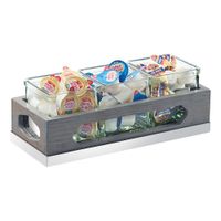 Cal-Mil 3806-83 Ashwood Jar Display, Ash Gray,
Metal/Wood/Glass - 12-3/4" x 5" x 4-1/2"
