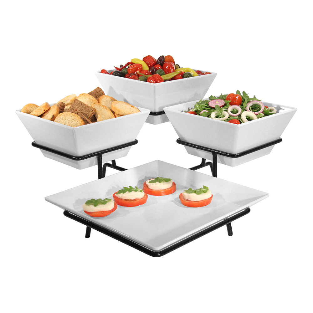 QUAD PLATTER/BOWL DISP 3 TIER