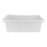 Daco BUC02-JL251609-White Cross Stack Lug Stack & Nest
Containers, White, Plastic - 25-1/8" x 16" x 8-1/2" - 100
lbs