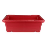 Daco BUC02-JL251609-Red Cross Stack Lug Stack & Nest
Containers, Red, Plastic - 25-1/8" x 16" x 8-1/2" - 100 lbs