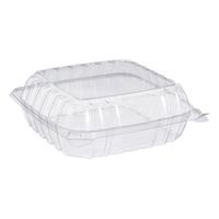 Dart C90PST1 ClearSeal Clamshell Container, Square, 1
Compartment, Clear, OPS - 8" x 8" x 1"