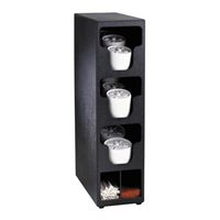Dispense-Rite TLO-3BT Lid & Straw Organizer, 3 Section,
Black, Plastic - 6-1/2" x 14" x 24-1/4"