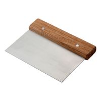 Winco DSC-3 Dough Scraper, Stainless Steel/Wood - 6" x 3"