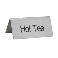 Winco SGN-101 "Hot Tea" Beverage Tent Sign, Stainless Steel
- 3" x 1-1/2" x 1-1/4"
