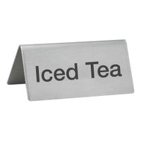 Winco SGN-105 "Iced Tea" Beverage Tent Sign, Stainless Steel
- 3" x 1-1/2" x 1-1/4"