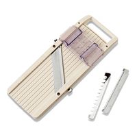 Large Japanese Mandoline, White, Plastic/Stainless Steel -
13-1/2" x 5" x 1-3/10"