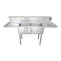 EFI Sales SI824-2B Double Pot Sink, 18/304 Stainless Steel -
97" x 30" x 30"