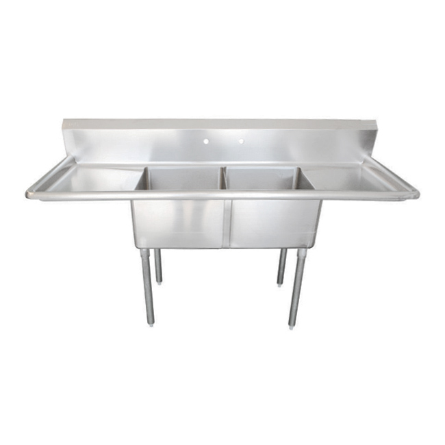DBL 24" POT SINK W/ CRNR DRAIN