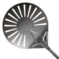 PGF1-20/160 Small Perforated Drop Shape Pizza Peel,
Stainless Steel - 59"