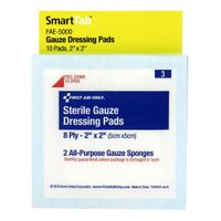 First Aid Concepts FAE-5000 Sterile Gauze Dressing Pads - 2"
x 2"