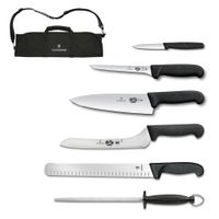 Victorinox 7.4012-X10 Fibrox Cutlery Roll Knife Set, Black,
Stainless Steel, Plastic, Canvas - 7 pc