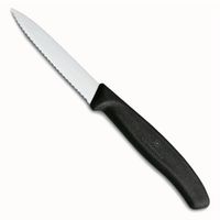 Victorinox 6.7633 Paring Knife, Wavy Edge, Black, Stainless
Steel/Plastic - 3-1/4"