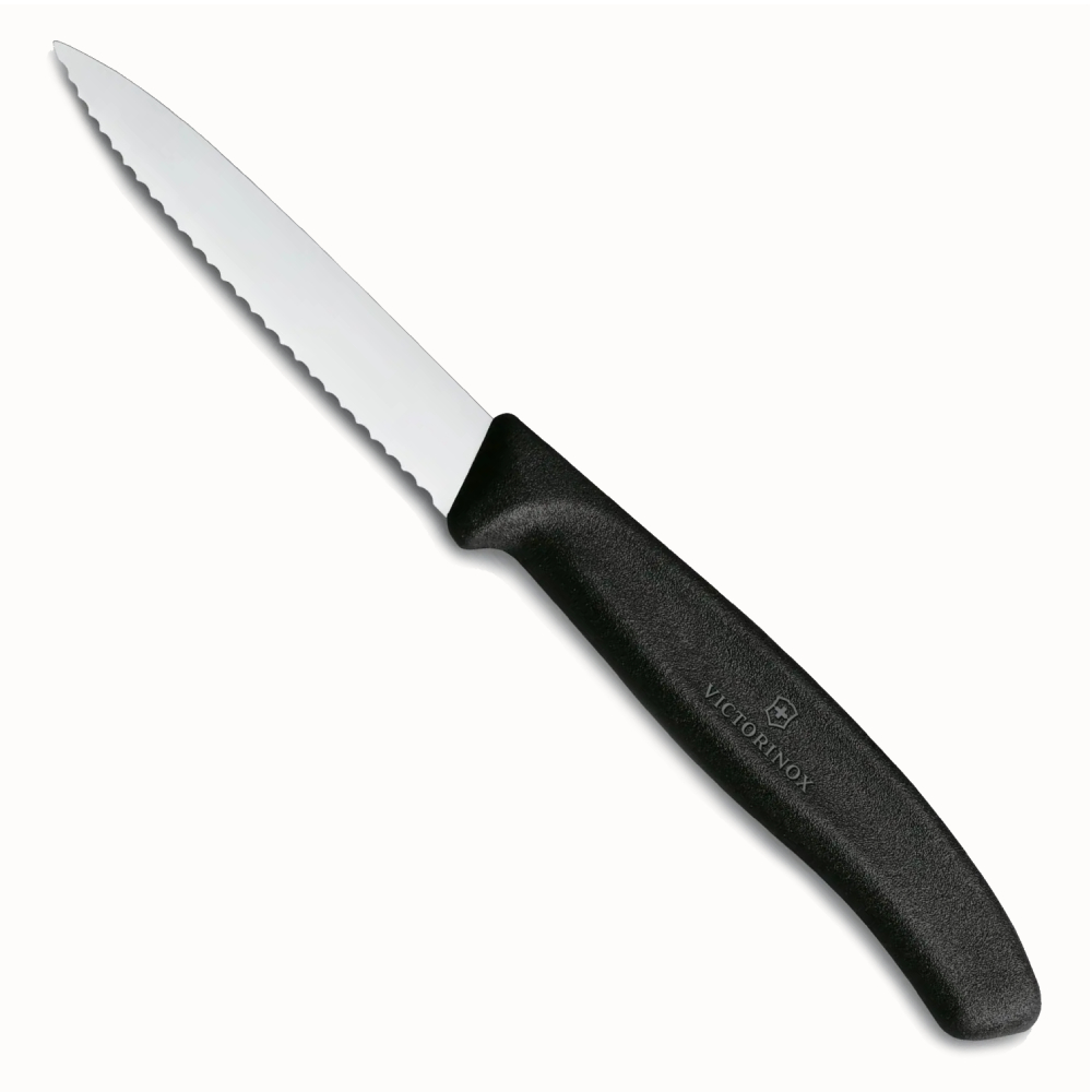 PARING KNIFE 3 1/4" WAVY BLK