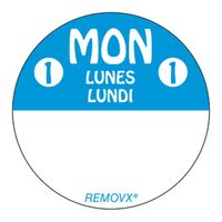 Avery Dennison 814211 Multilingual Circular Color Coded Day
of the Week Labels, Blue, Monday - 1"