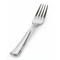 Fineline Settings 703 Heavy-Weight Disposable Fork, Silver,
Plastic - 7-1/2"