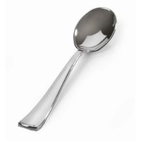 Fineline Setting 710 Heavy-Weight Disposable Teaspoon,
Silver, Plastic - 6-3/4"