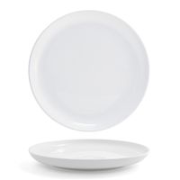 Front of the House DOS018WHP22 Round Harmony Plate, White,
Porcelain - 11-1/2" x 1-1/2"