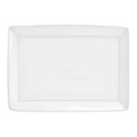 Front of the House DSP001WHP23 Spiral Rectangle Plate,
White, Porcelain - 7" x 5"