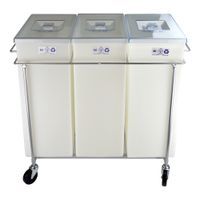 Faribo P434C/A-PW-0111 Ingredient Bin Assembly, Plastic, 3
Bins - 33-1/2" x 16-1/2" x 28-1/4" (W/Covers and Frame)