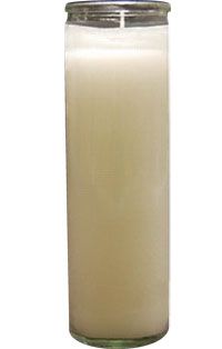 General Wax 0965CL Glass Pillar Candle, White - 8-1/10"