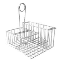 G.E.T. Enterprises 4-21699 4-Compartment Caddy, Chrome,
Metal (w/ Loop Handle) - 8" x 6-3/4" x 9"