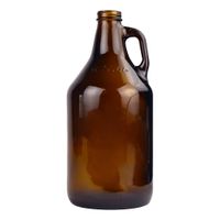 64GROWLERAM Growler, Amber, Glass - 64 oz