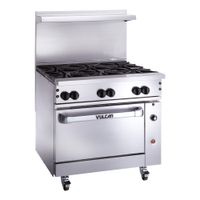 Vulcan 36S6B Challenger XL Gas Restaurant Range, 6 Open
Burners, Standard Size Oven, Stainless Steel- 36"