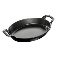 JA Henckels 1302923 Staub Oval Gratin Baking Dish, Matte
Black, Cast Iron - 1-1/2 qt