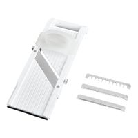 HIC BN95 Benriner Super Mandolin Slicer, White,
Plastic/Stainless Steel, 4 Blade - 14-1/2" x 5-1/4"