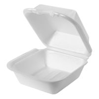 Genpak SN225 Snap-It Hinged Container, White, Foam - 6" x
6" x 3"