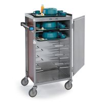 Lakeside 654 Tray Delivery Cart, 6 Trays, Walnut,
Vinyl/Stainless Steel - 25-1/8" x 17-1/4" x 46-7/8"