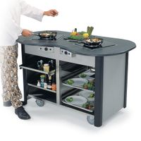 Lakeside 307010 Creation Station Mobile Cooking Cart,
Stainless Steel/Laminate - 60" x 32" x 35-3/4"