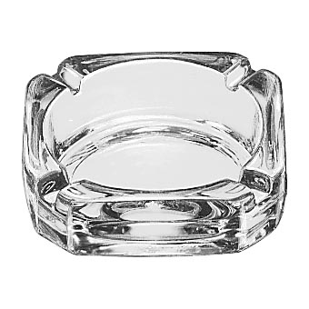 3.75" SQ ASH TRAY CLR (3)