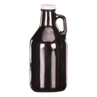 Libbey 70216 Growler, Amber, Glass (W/Lid) - 32 oz