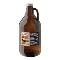 Libbey 70217 Growler W/Lid, Amber, Glass - 64 oz