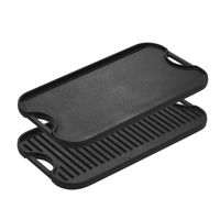 Lodge LPGI3 Seasoned Pro-Grid Reversible Grill/Griddle,
Black, Cast Iron - 20" x 10-1/2"