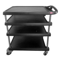 Metro MY2030BL4 myCart Utility Cart, 4-Shelf, Black, Plastic