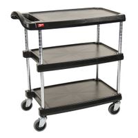 Metro MY2636-35BL myCart Utility Cart, 3-Shelf, Black,
Plastic - 500; 40-1/4" x 27-2/3" x 36-7/8"