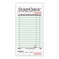 National Checking G3632 Guest Checks, Single Cardboard,
Green, Medium - 6-3/4" x 3-1/2" *Discontinued*