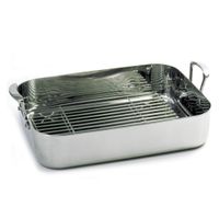 Norpro 651 Krona Roasting Pan W/Rack, Stainless Steel - 16"
x 12" x 3-1/4"